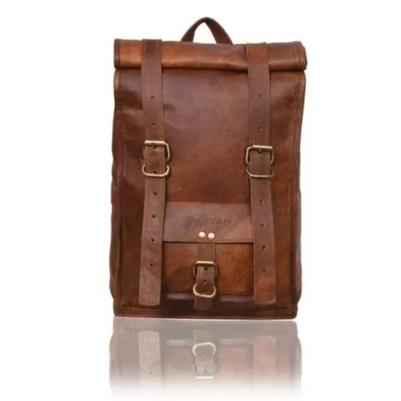 New Handmade Goat Leather backpack 15 inch - Picture 3 of 10